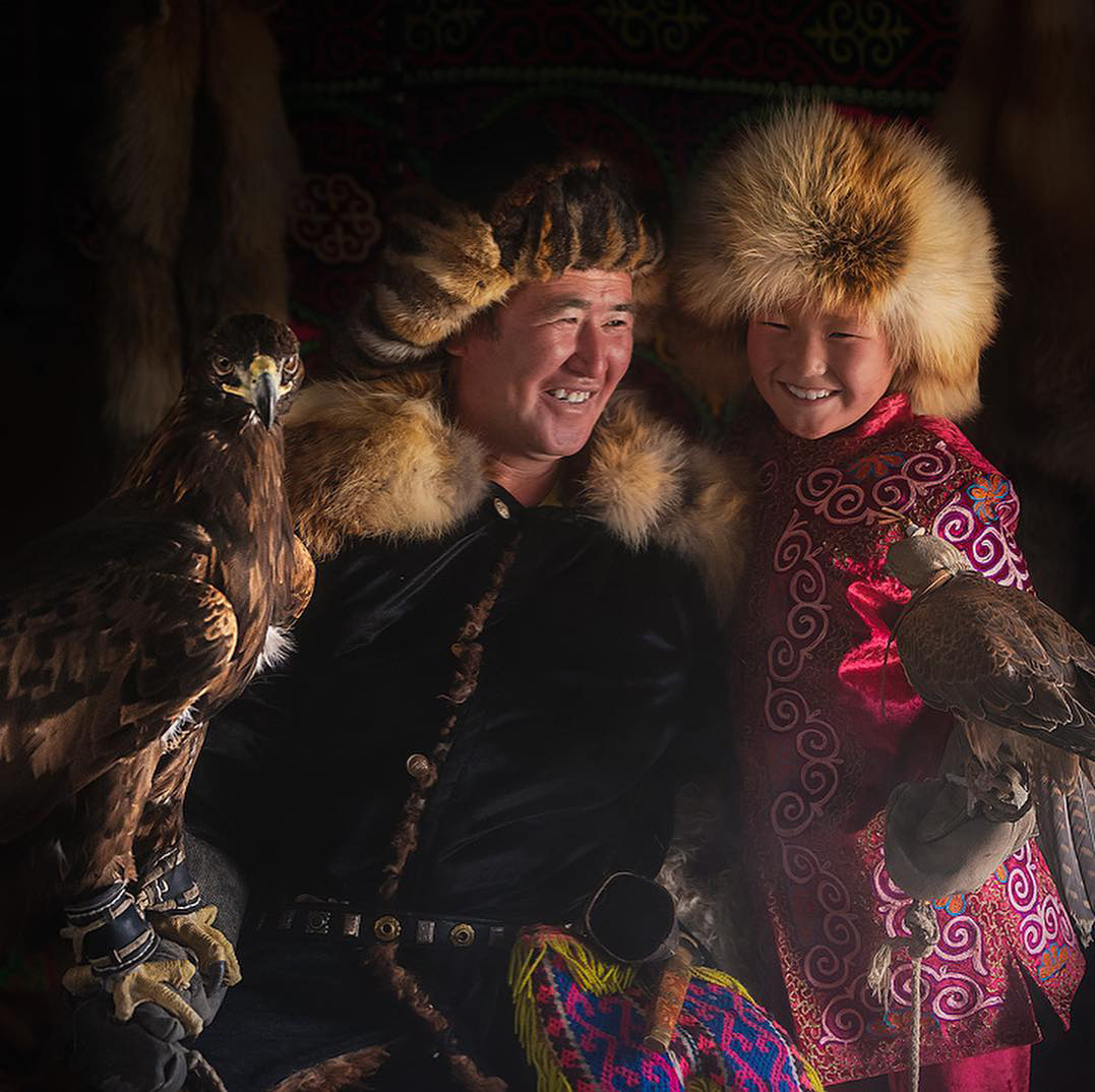 Father and Son Eagle Hunters Mongolia