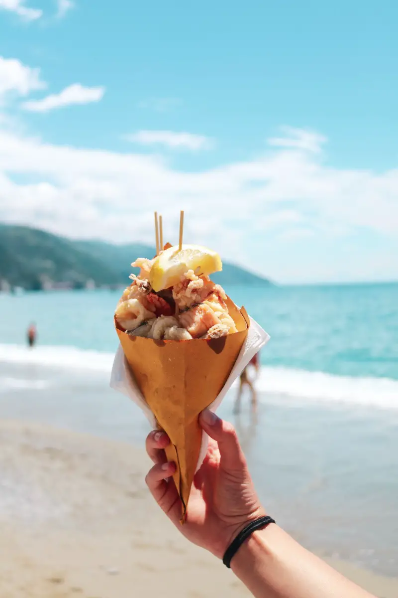 Seafood in a Cone